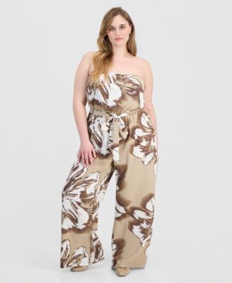 Trendy Plus Size Strapless Jumpsuit
