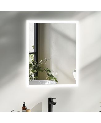 Wall Mounted LED Bathroom Mirror Dimmable 3 Colors Back Lit Anti Fog Memory Function