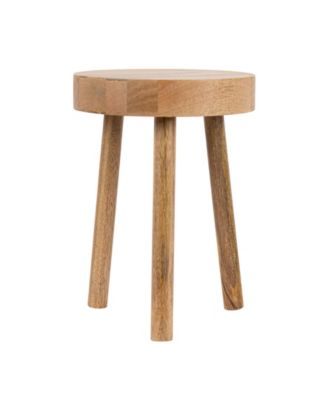 13" Mango Wood Round Stool