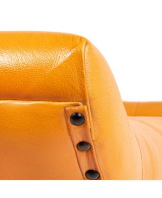 49" Mango Wood and Goat Leather Bench