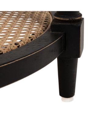 23" Wood Round Table with 2-Cane Shelves