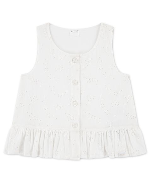 Майка для девочек abercrombie kids с баской и пуговицами, 2T-5T, цвет: Белый