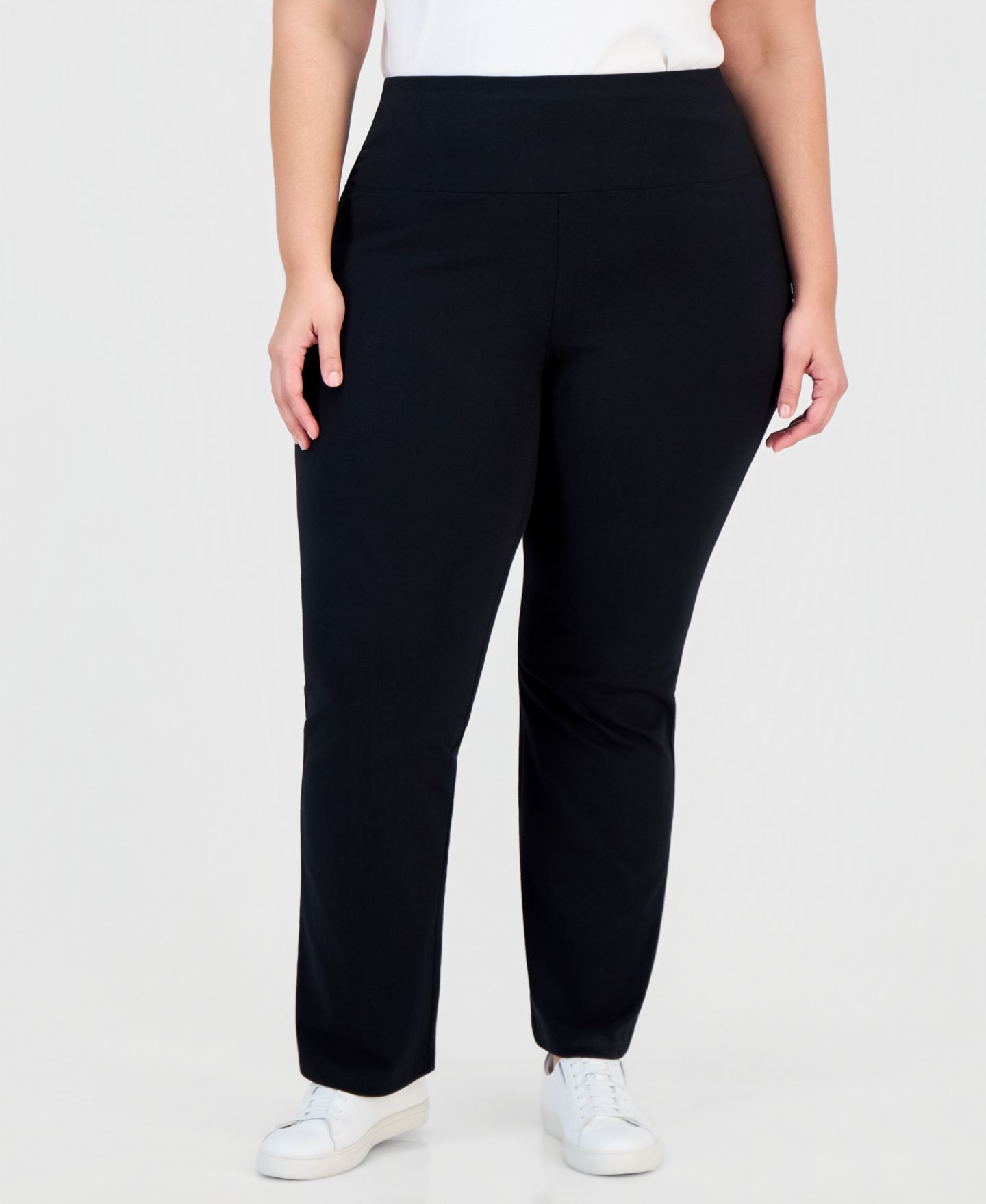 Женские леггинсы Style & Co Plus Size High-Rise Bootcut, цвет: Глубокий чёрный — фото 2