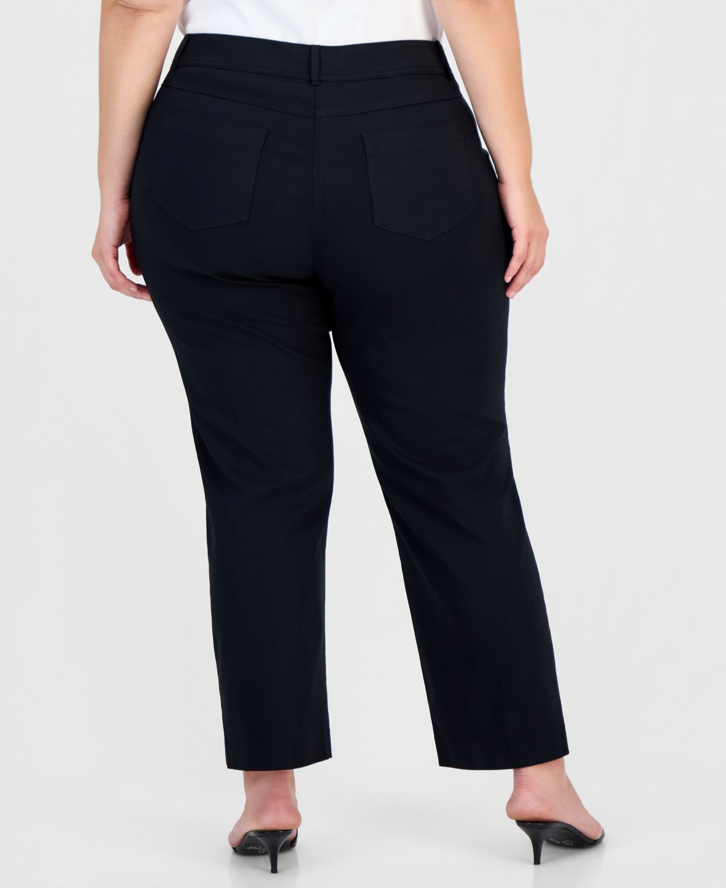 Женские брюки JM Collection Slim-Leg Curvy-Fit, цвет: Глубокий чёрный — фото 4