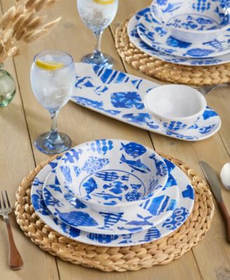 Fish Tale 12-Piece Dinnerware Set, Service for 4