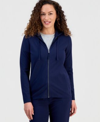 Petite Zip-Front Long-Sleeve Hoodie