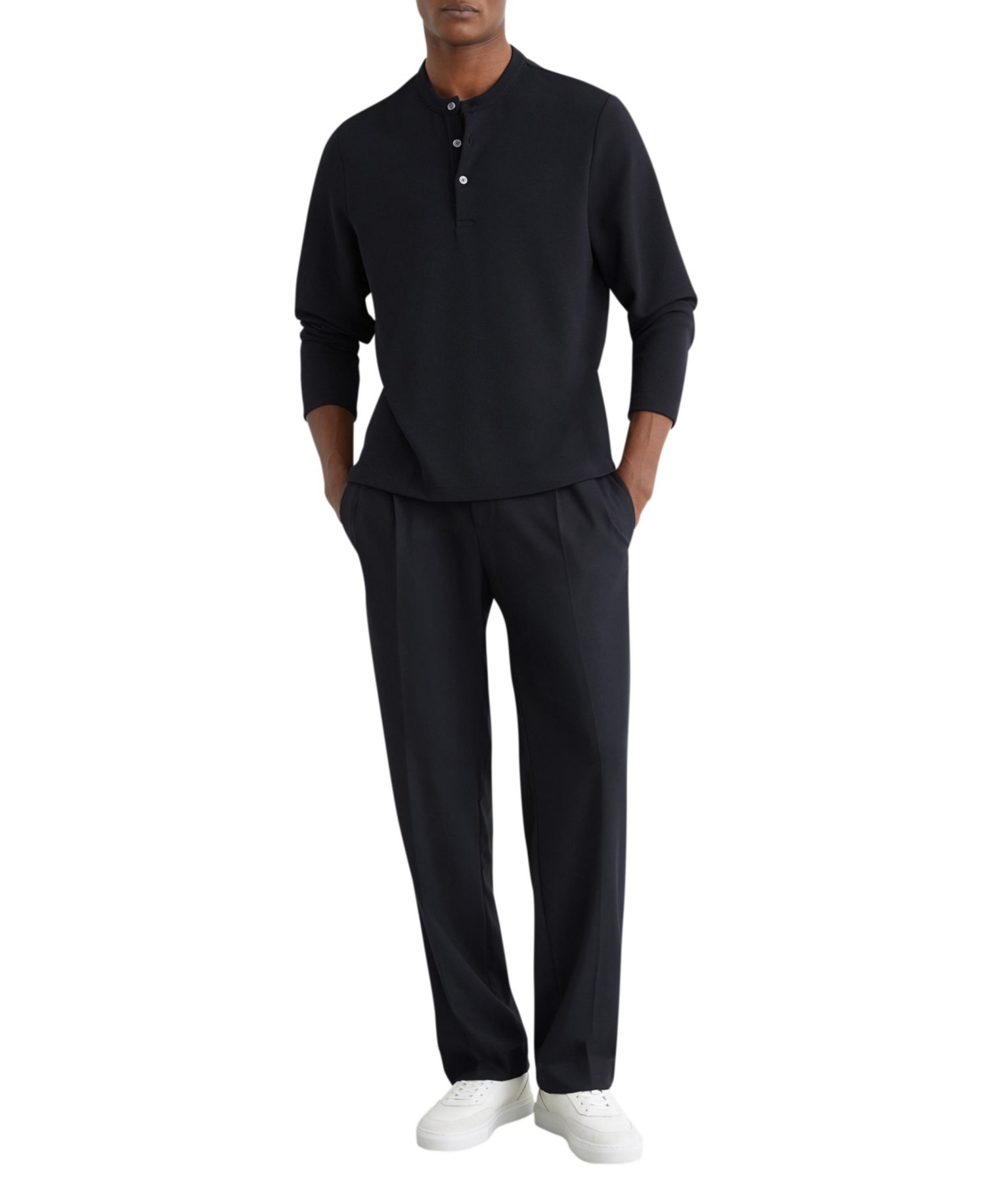 Men's Salvator Textured Long-Sleeve Henley T-Shirt