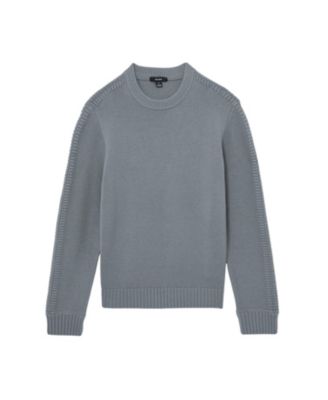 Men's Wool-Blend Rib-Detail Crew-Neck Jumper Sweater