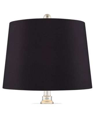 Luca Modern Table Lamps 25 1/2" High Set of 2 Clear Glass with USB Charging Port Faux Silk Shade for Bedroom Living Room Home Desk