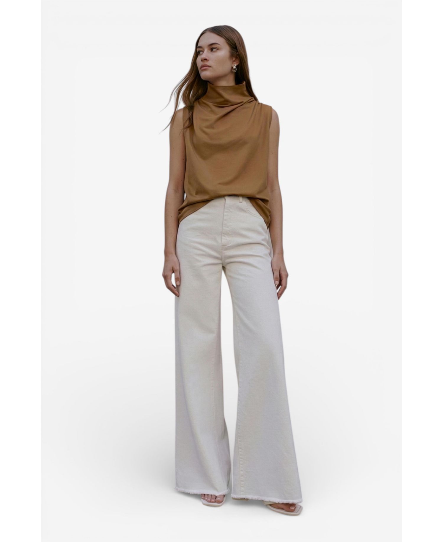 Women's Finch Sleeveless Draped-Neckline Relaxed Casual Top