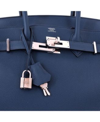 Birkin 30 Handbag Blue Togo with Palladium Hardware