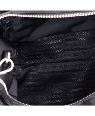 Small Padded Tote Bag Quilted Re-Nylon with Leather