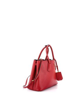 Medium Cuir Double Tote Saffiano Leather