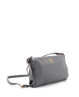 Mini Flat Zip Crossbody Bag Vitello Daino