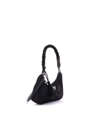 Small Re-Edition Shoulder Bag Embellished Tessuto
