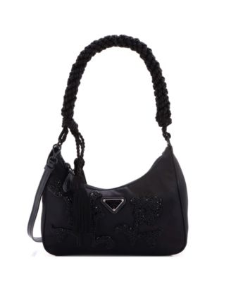 Small Re-Edition Shoulder Bag Embellished Tessuto