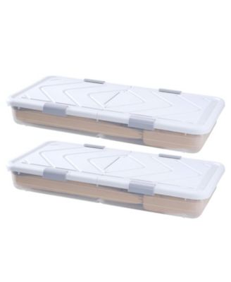 Rolling Under Bed Storage Bins with Lid 2 Pack