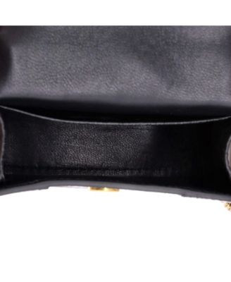 Mini Hourglass Chain Top Handle Bag Embossed Leather