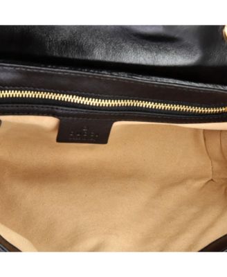 Small GG Marmont Flap Bag Diagonal Quilted GG Canvas with Leather