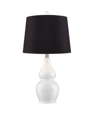 Jane Modern Table Lamps 25" High Set of 2 Ceramic with Faux Silk Drum Shade for Bedroom Living Room Home Bedside Nightstand Office