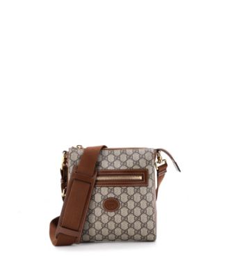 Small Interlocking G Patch Zip Messenger Bag GG Coated Canvas