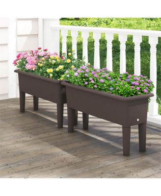 2 PCS Raised Garden Beds with Detachable Legs and Drainage Hole for Vegetables