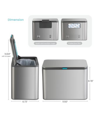 1.3 Gallon Stainless Steel Compost Bin with CleanAura Odor Control and Removable Liner