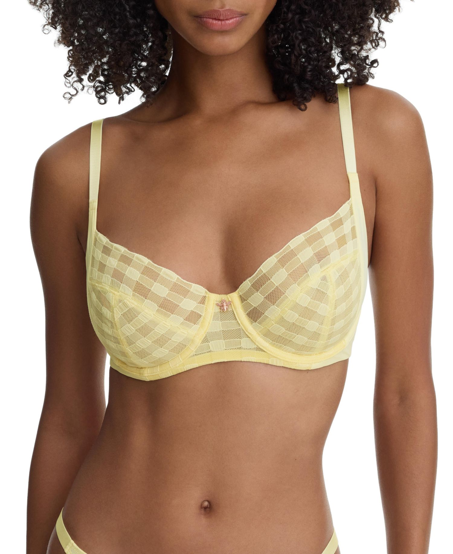 Women's Bonbon Full Coverage Gingham Lace Bra