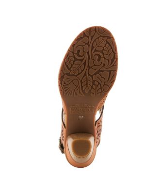 L`Artiste Perfdfection Women s Leather Sandal with Hand-painted Comfort Fit