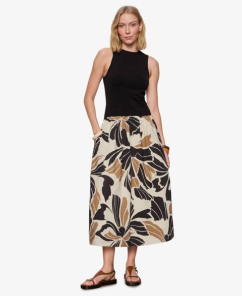Женское платье Sanctuary Sleeveless Crewneck Midi, цвет: Белый / Чёрный