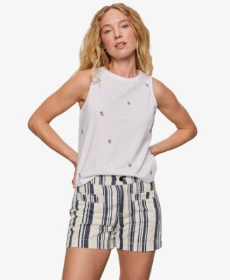 Women's Campari Embellished Crewneck Cotton Tank Top