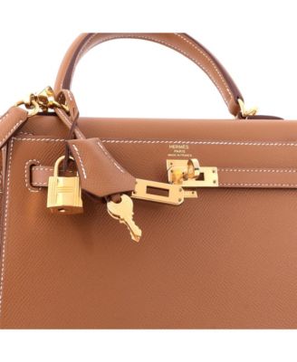 Kelly 25 Handbag Brown Epsom with Gold Hardware