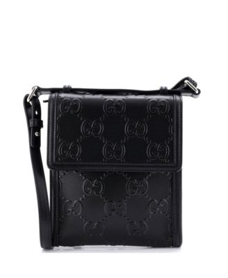 Small Flap Crossbody Bag GG Embossed Perforated Leather