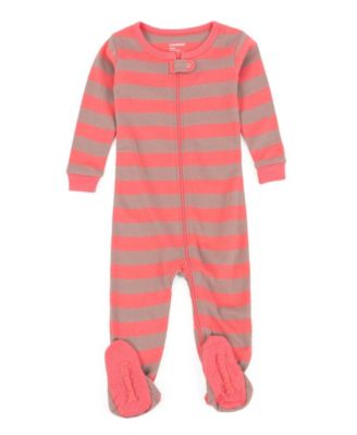 Toddler Matching Family Footed Cotton Striped Pajamas 2T-5T