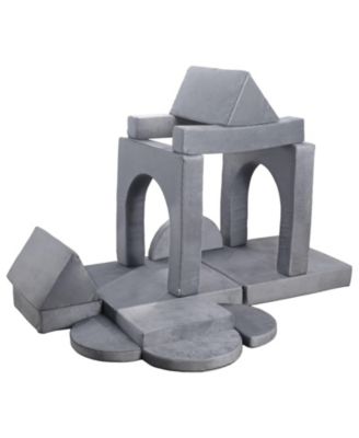 14-Piece Modular Kids Play Couch with Armrests, Convertible Sectional Toddler Sofa