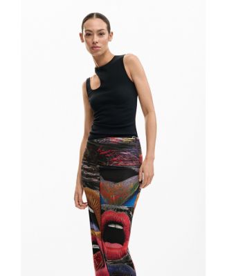 Women's Printed Skirt With Lips