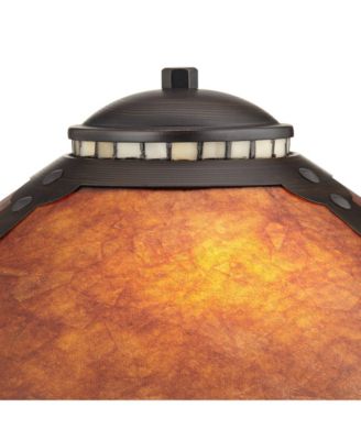 Mica Mission Desk Lamps 18 1/2" High Set of 2 Oil Rubbed Bronze for Bedroom Living Room Bedside Nightstand