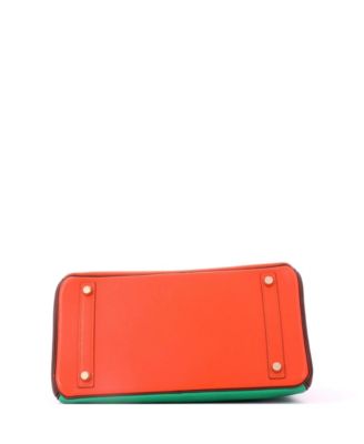 Birkin 30 Handbag Tricolor Chevre Mysore with Gold Hardware