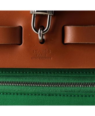 Pre-Owned HERMES 31 Herbag Zip Berline Vache Canvas and Leather