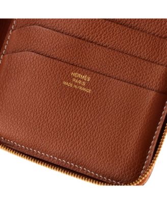 Pre-Owned HERMES Zipengo II Chaine d'Ancre Zip Wallet Leather