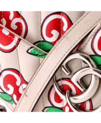 Small GG Marmont Flap Bag Printed Diagonal Quilted Leather