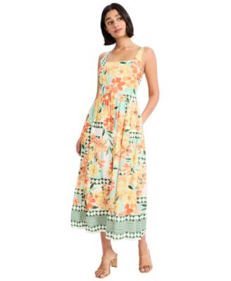 Women's Square Neck Printed Dress