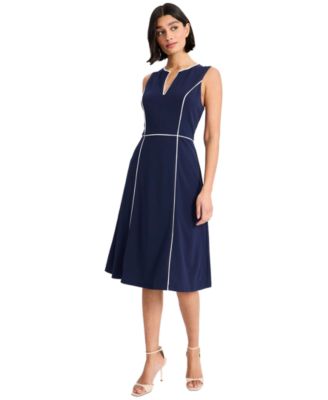 Women's Sleeveless V-Neck Midi Dress