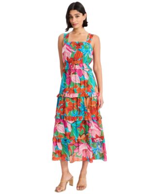 Women's Sleeveless Tiered Midi Dress