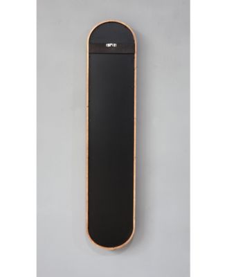 9.5x2x47.2" Decorative Rubber Frame Mirror with Elongated Oval Frame