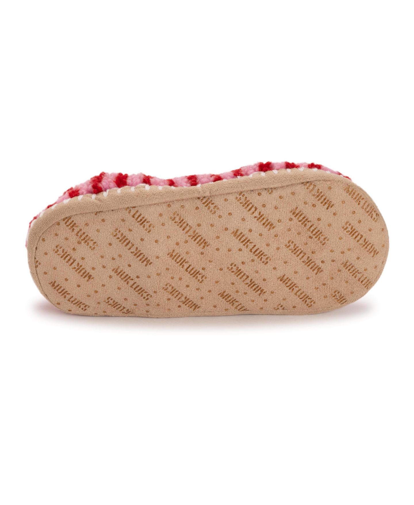 Женские тапочки MUK LUKS Shearling Ballerina Slipper with Applique, цвет: Красный / Розовый — фото 5