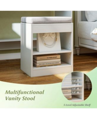 31.5 in Vanity Desk with 3 Lighting Modes and Storage Shelves