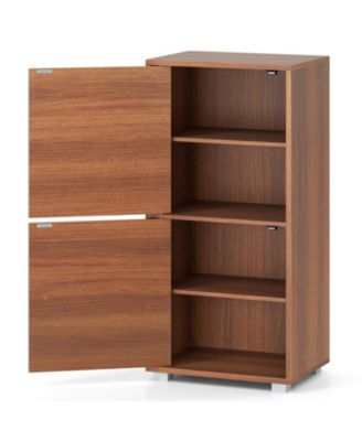 2-Tier Modern Nightstand with Adjustable Shelves and Drawer