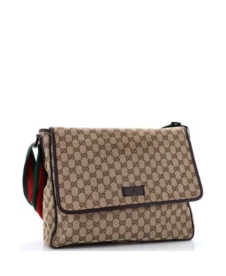 Medium Web Strap Flap Messenger GG Canvas