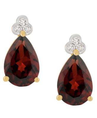 Amethyst (2-1/5 ct. t.w.) & Diamond Accent Stud Earrings in 14k Yellow Gold (Also Available in Multi-Stones)